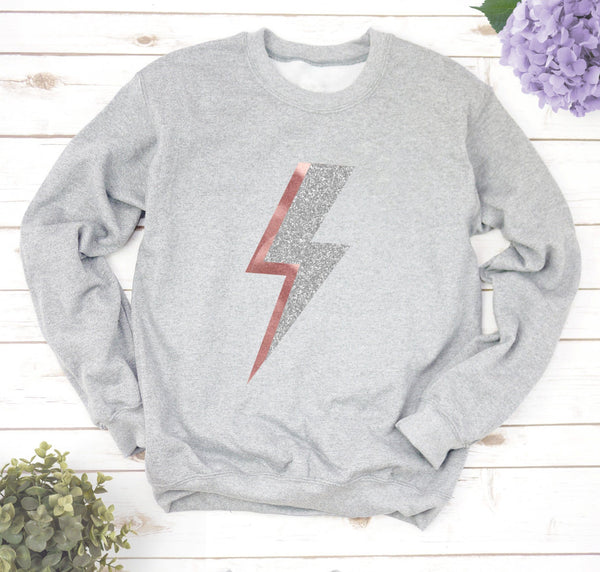 Grey lightning bolt online sweater