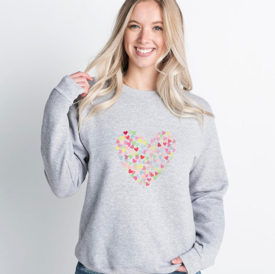 Confetti Heart Grey Sweatshirt Betty Bramble