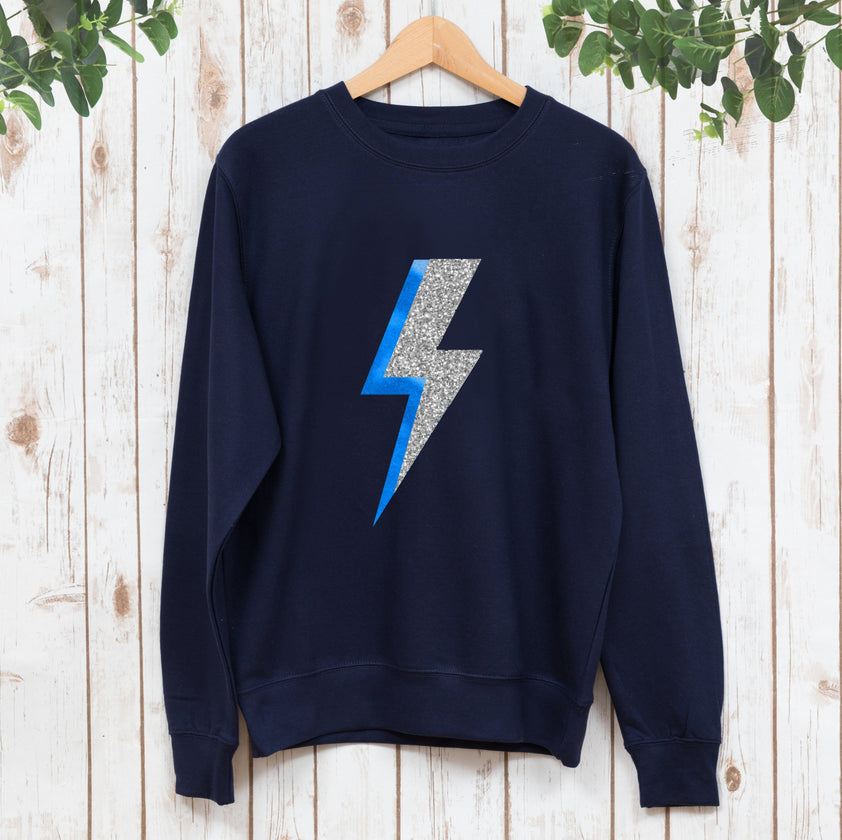 Ladies Lightning Bolt Sweatshirt - Mama Jumper - Silver Bolt Jumper ...