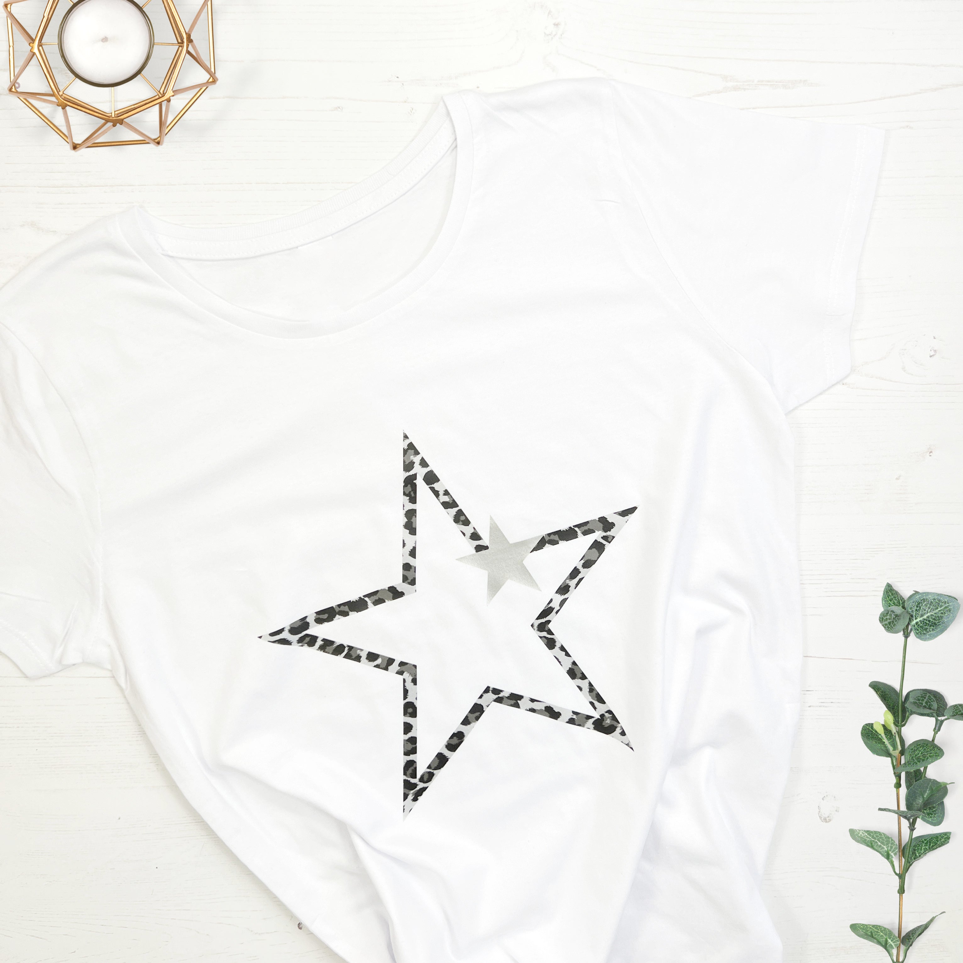 leopard print star t shirt