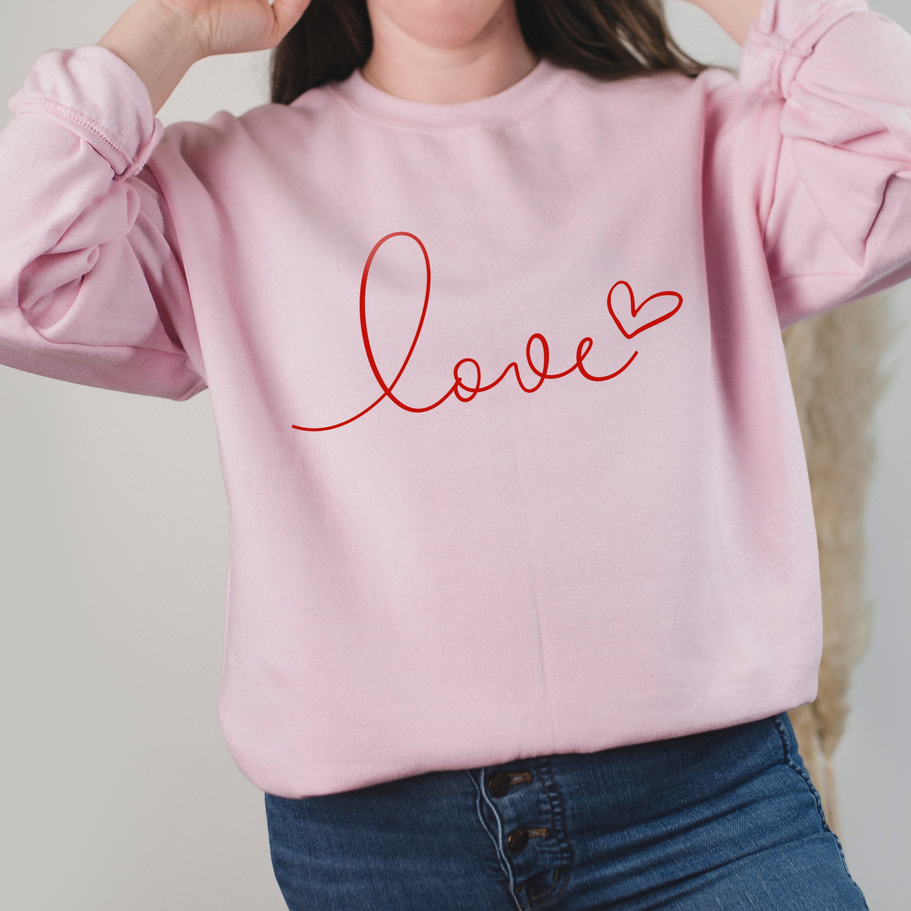 Pink Love Ladies Sweatshirt - Love Sweatshirt - Pink Love Jumper